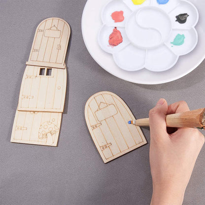 Mini Wooden Fairy Doors Set of 10 for Crafts & Gardens by HitMyNeed