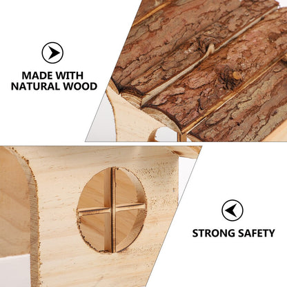 Mini Wooden Hamster House Cabin Shelter by HitMyNeed