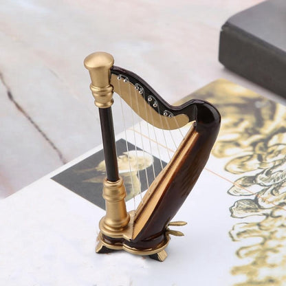 Mini Wooden Harp Ornament - Decorative Replica by HitMyNeed