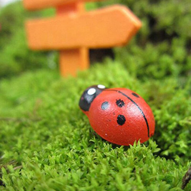 Mini Wooden Ladybug Garden Decor Set (100 pcs) by HitMyNeed