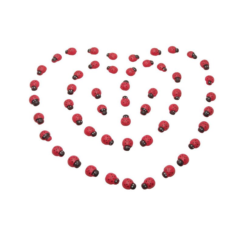 Mini Wooden Ladybug Garden Decor Set (100 pcs) by HitMyNeed