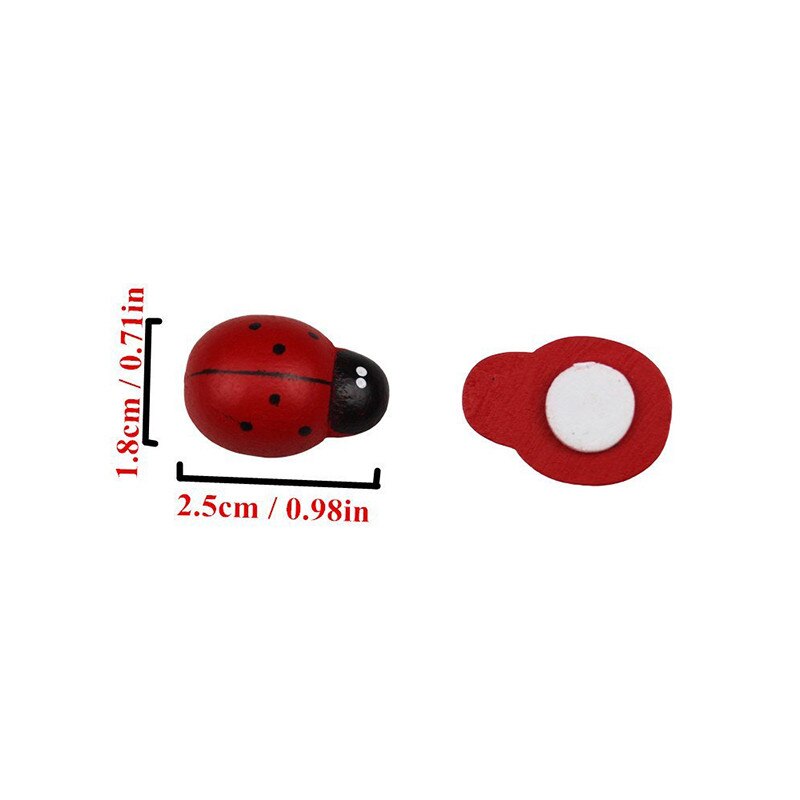 Mini Wooden Ladybug Garden Decor Set (100 pcs) by HitMyNeed