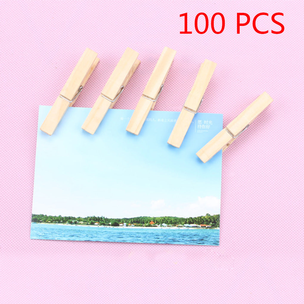 Mini Wooden Photo Clips Set (100 Pieces) by HitMyNeed