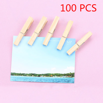 Mini Wooden Photo Clips Set (100 Pieces) by HitMyNeed