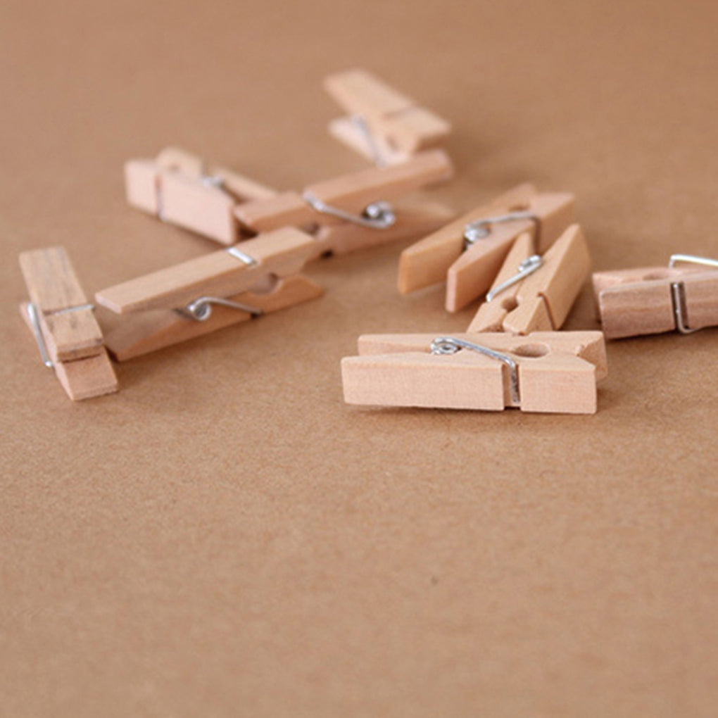 Mini Wooden Photo Clips Set (100 Pieces) by HitMyNeed