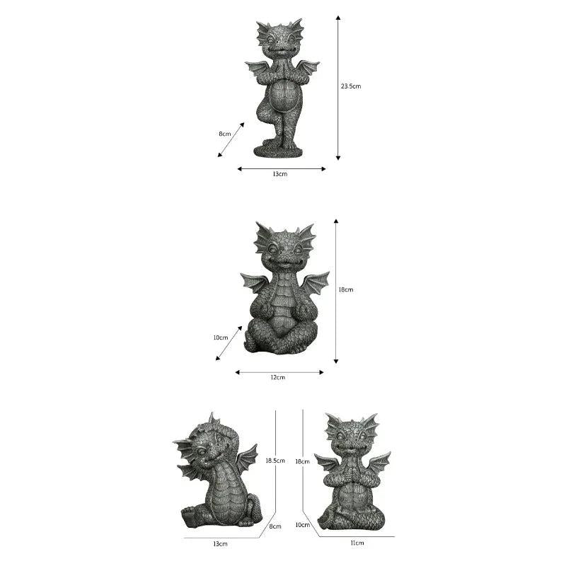 Miniature Dragon Figurine for Garden and Patio Decor by HitMyNeed