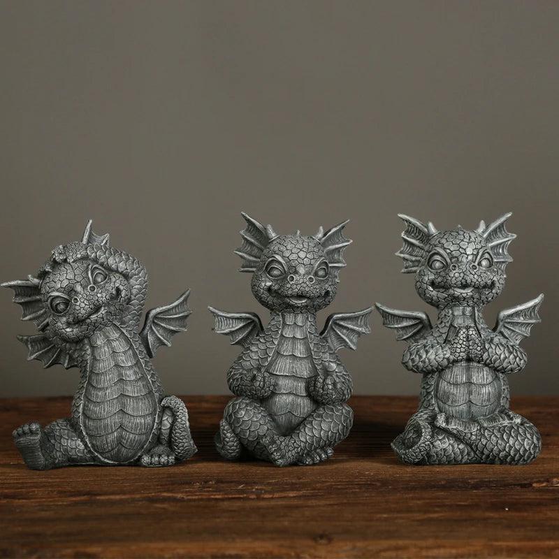 Miniature Dragon Figurine for Garden and Patio Decor by HitMyNeed