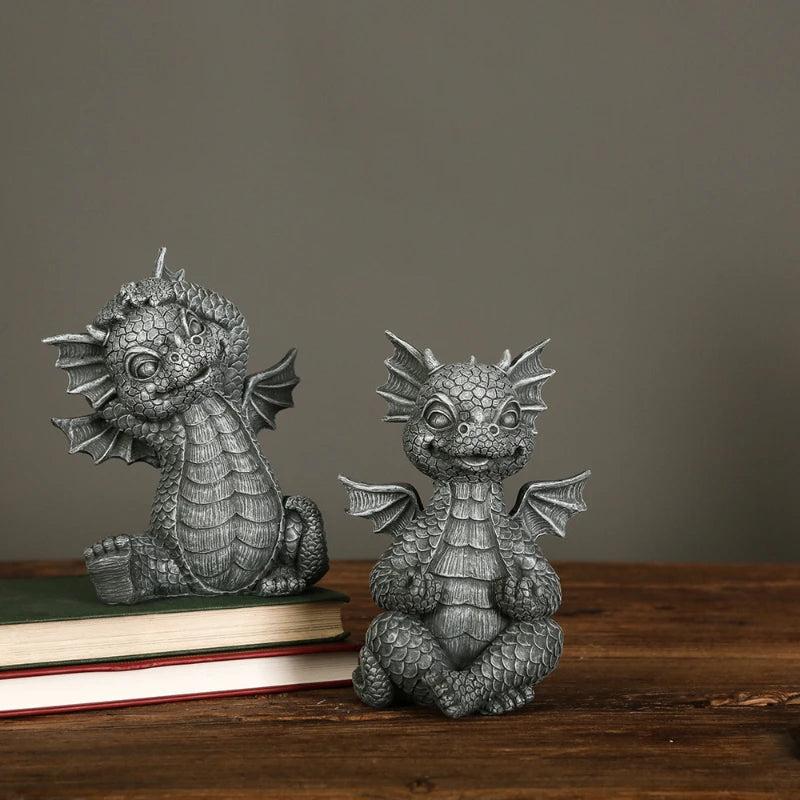 Miniature Dragon Figurine for Garden and Patio Decor by HitMyNeed