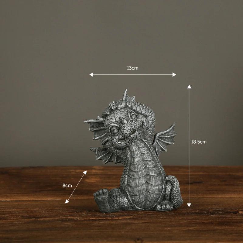 Miniature Dragon Figurine for Garden and Patio Decor by HitMyNeed