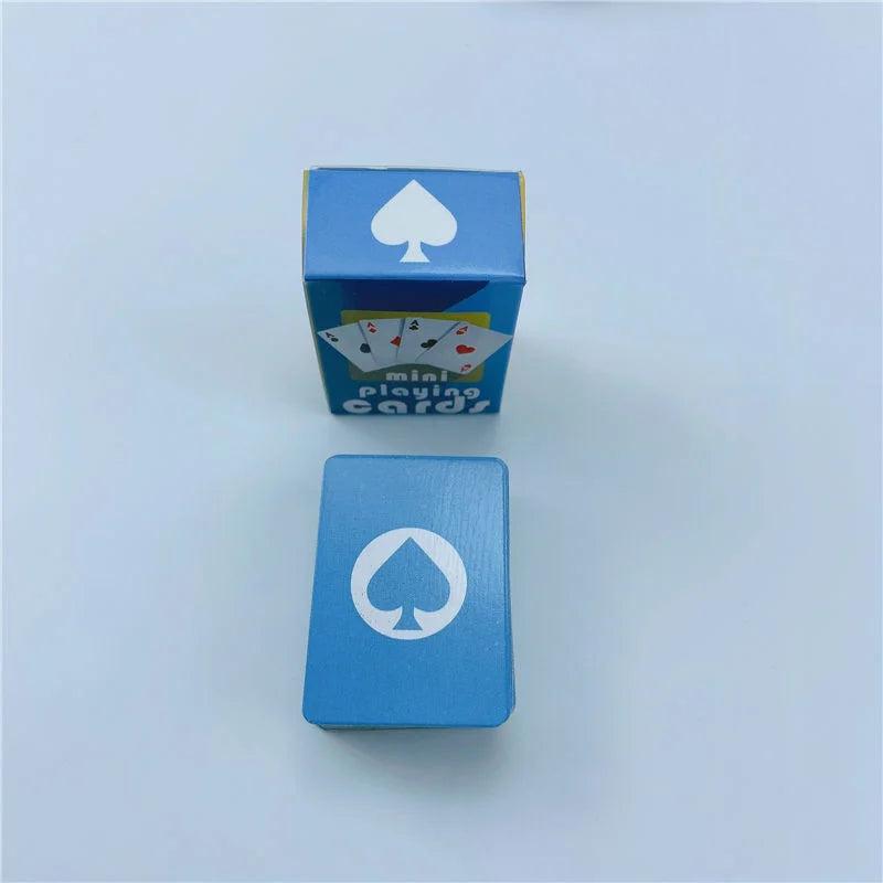 Miniature Poker Playing Cards Deck for Travel blue by HitMyNeed