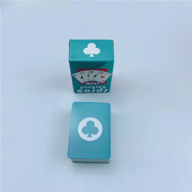 Miniature Poker Playing Cards Deck for Travel green by HitMyNeed