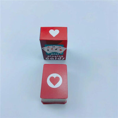 Miniature Poker Playing Cards Deck for Travel red by HitMyNeed