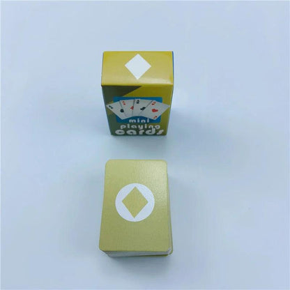Miniature Poker Playing Cards Deck for Travel yellow by HitMyNeed