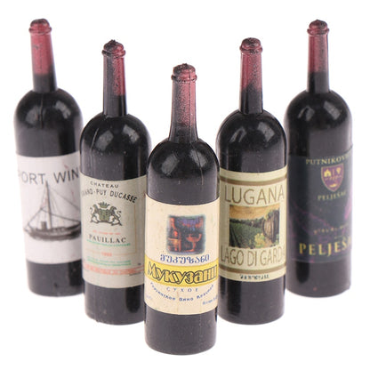 Miniature Wine Bottles Set for 1:12 Dollhouses (10pcs) by HitMyNeed