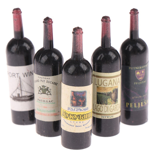 Miniature Wine Bottles Set for 1:12 Dollhouses (10pcs) by HitMyNeed