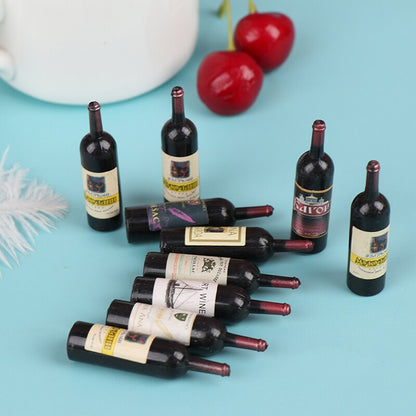 Miniature Wine Bottles Set for 1:12 Dollhouses (10pcs) by HitMyNeed