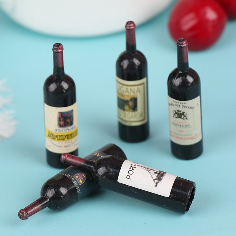 Miniature Wine Bottles Set for 1:12 Dollhouses (10pcs) by HitMyNeed