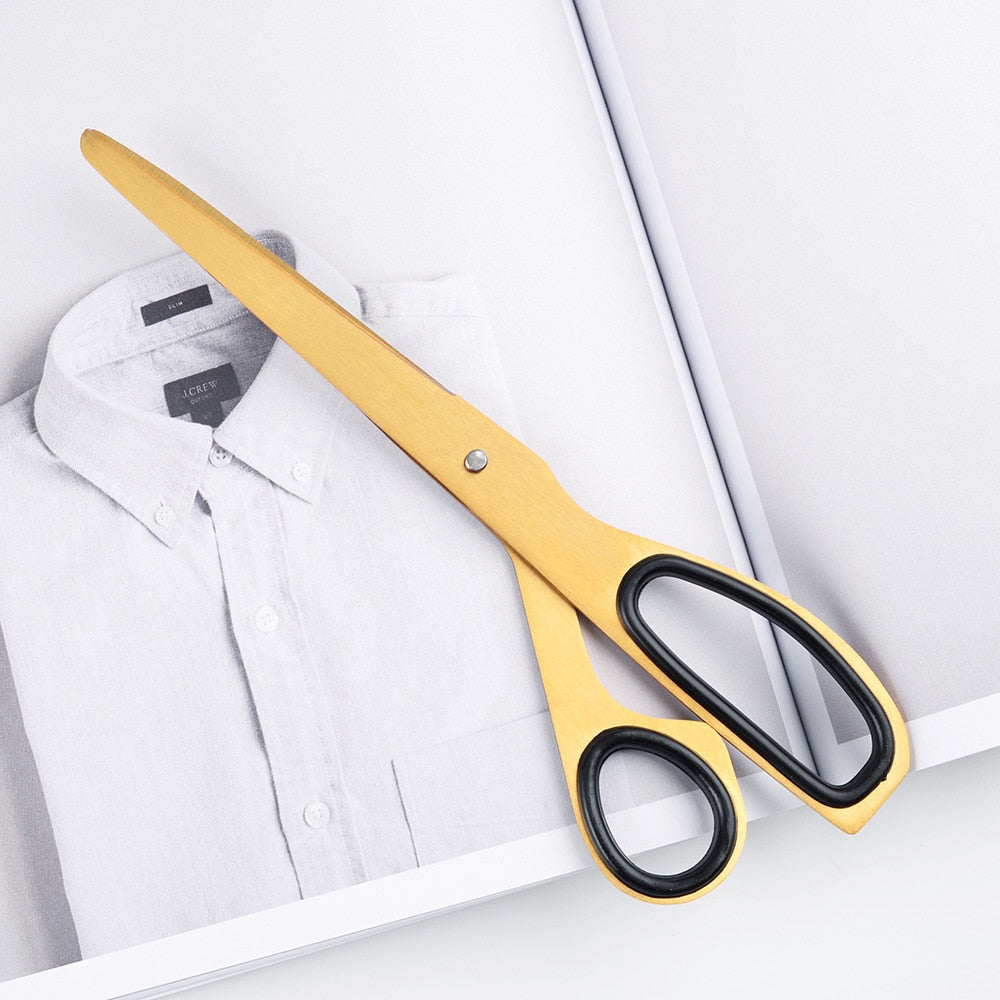 Minimalist Asymmetric Brass Scissors for Crafts by HitMyNeed