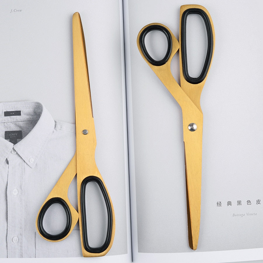 Minimalist Asymmetric Brass Scissors for Crafts by HitMyNeed