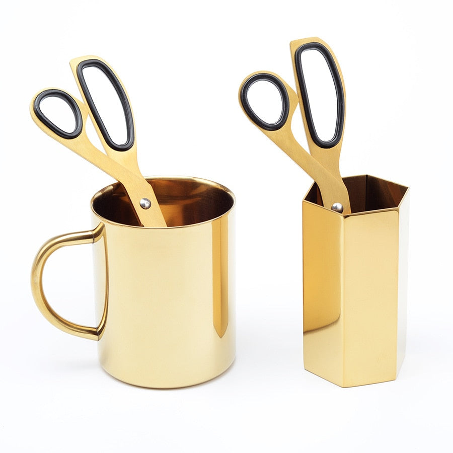 Minimalist Asymmetric Brass Scissors for Crafts by HitMyNeed