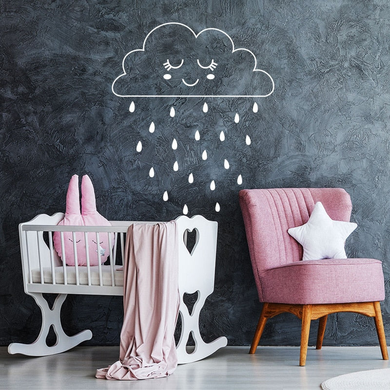 Minimalist Cloud Wall Sticker for Kids Rooms by HitMyNeed