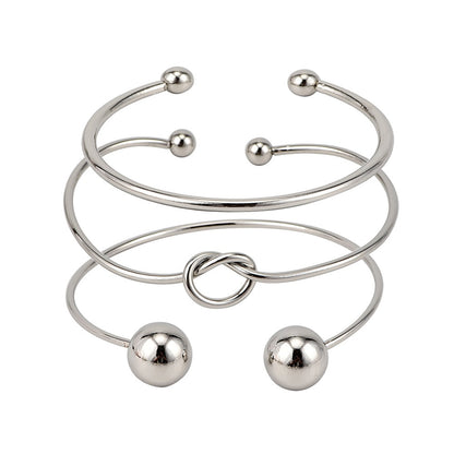 Minimalist Silver Bangle Bracelet Set (3 Pieces) by HitMyNeed
