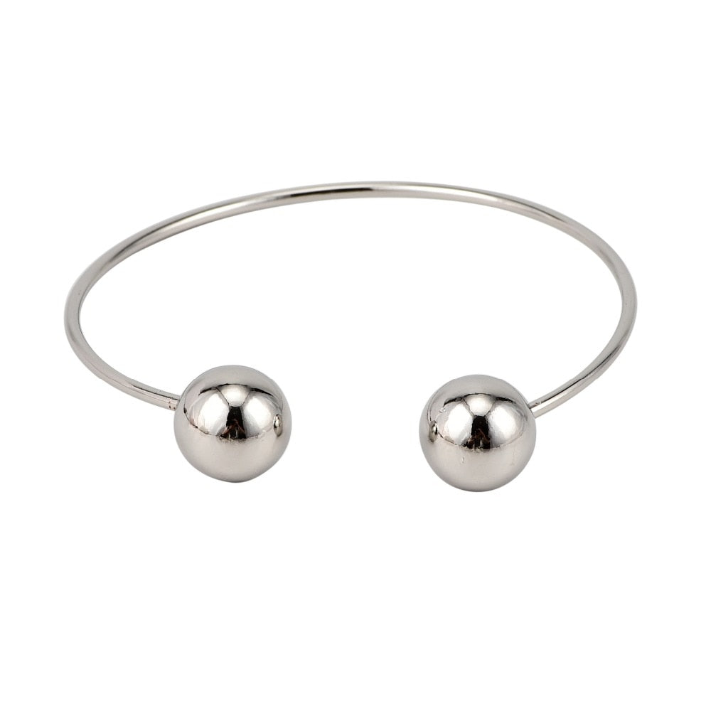 Minimalist Silver Bangle Bracelet Set (3 Pieces) by HitMyNeed