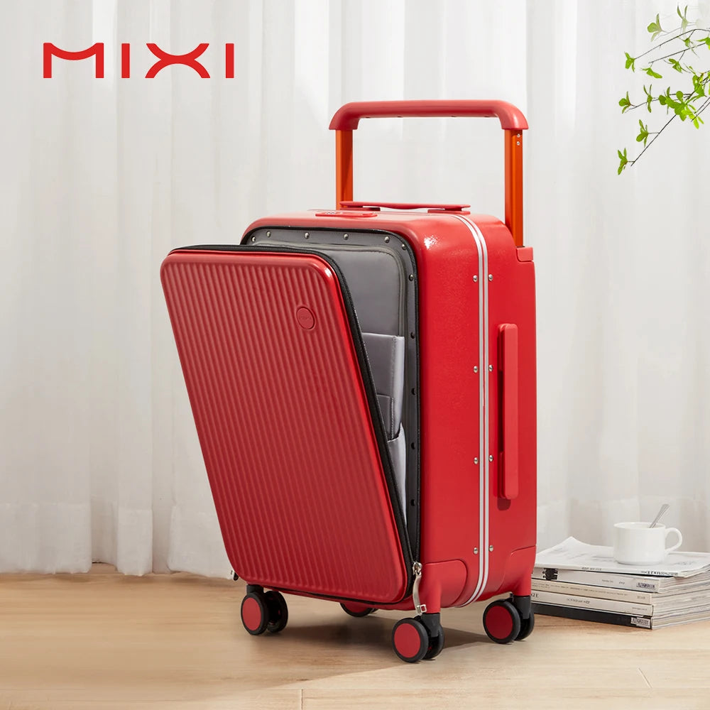 Mixi Front Laptop Pocket PC Aluminum Carry-On Case red 24inches-600mm by HitMyNeed