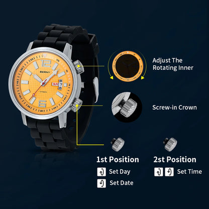 Miyota 8205 20ATM Automatic Diver Watch for Men by HitMyNeed