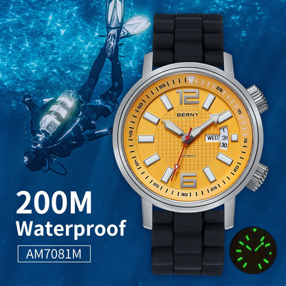 Miyota 8205 20ATM Automatic Diver Watch for Men by HitMyNeed