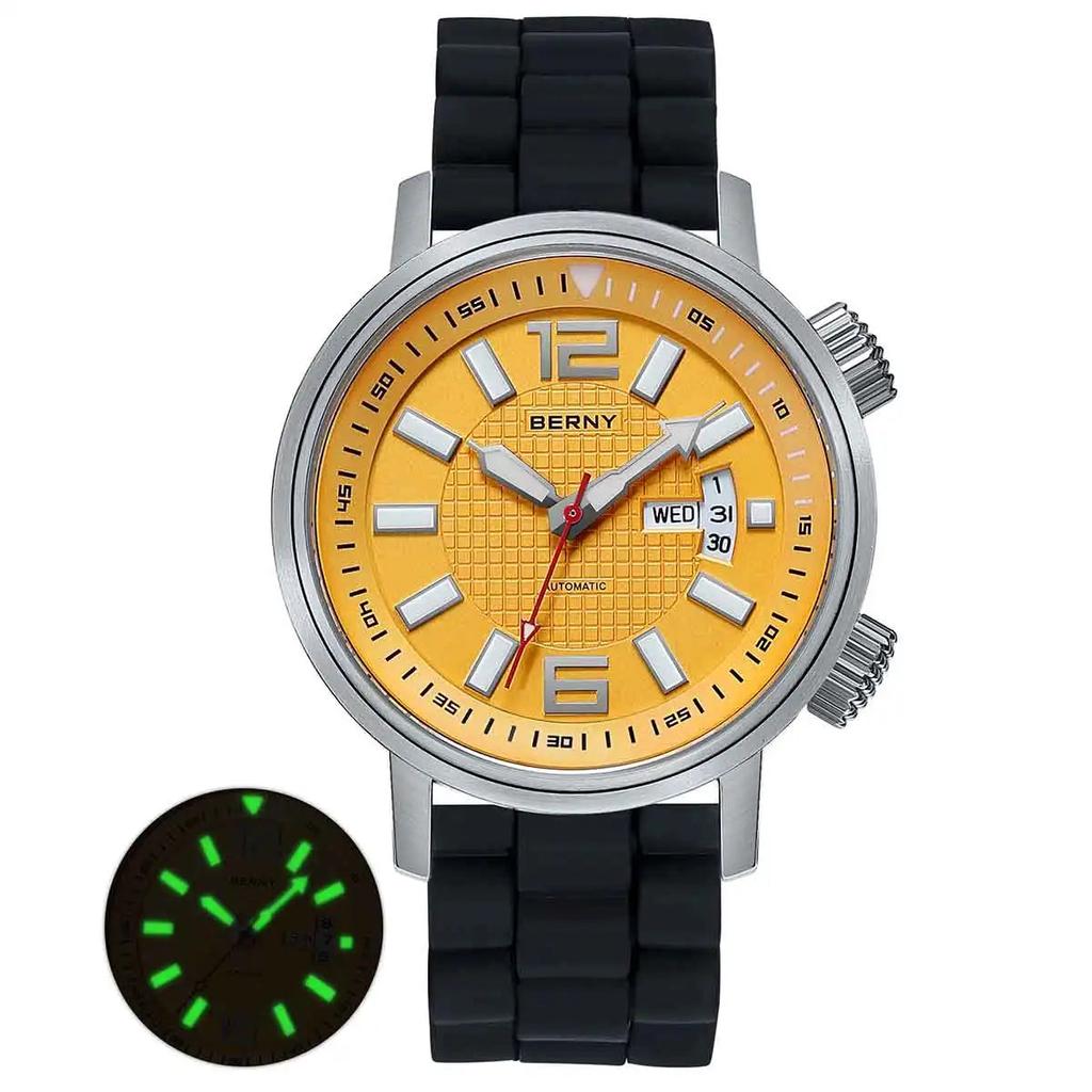 Miyota 8205 20ATM Automatic Diver Watch for Men am7081m-ye by HitMyNeed