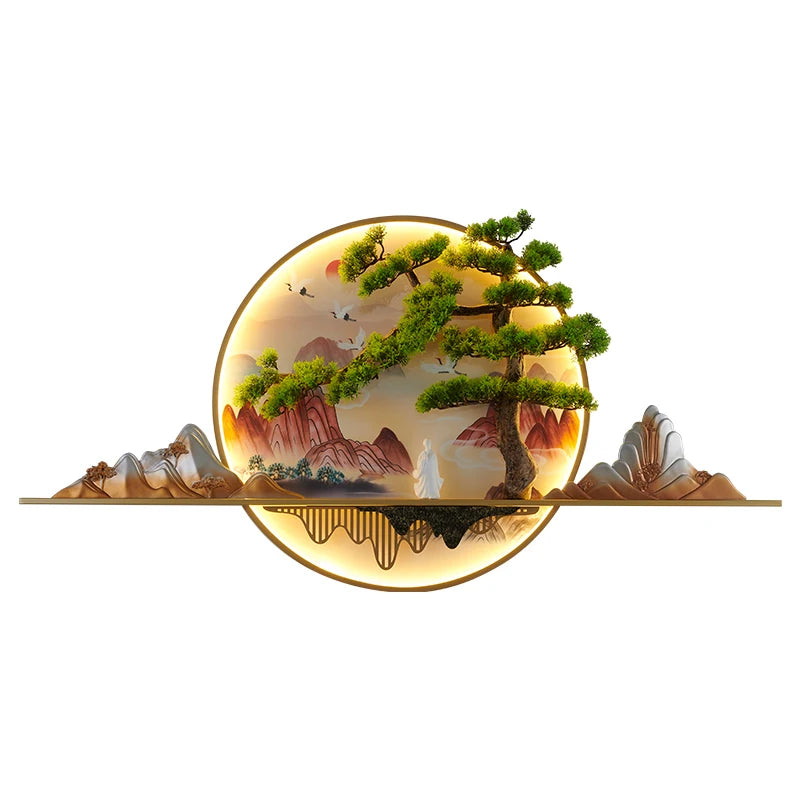 Modern Chinese Landscape LED Wall Mural Light 120cm by HitMyNeed