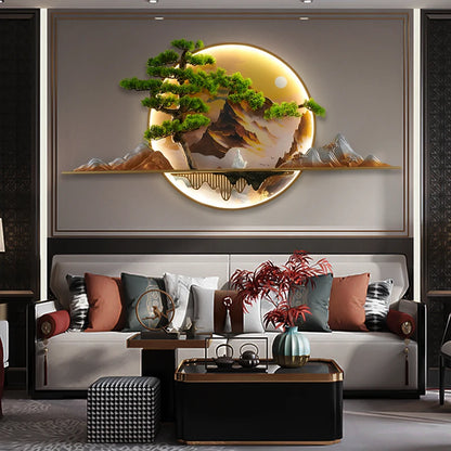 Modern Chinese Landscape LED Wall Mural Light 120cm by HitMyNeed