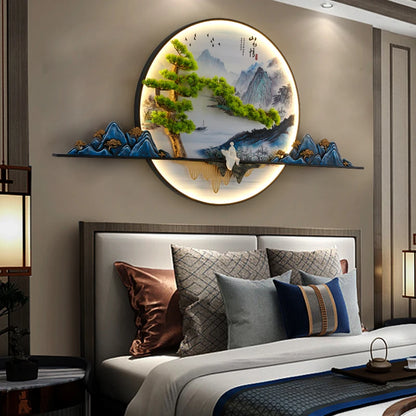 Modern Chinese Landscape LED Wall Mural Light 120cm by HitMyNeed