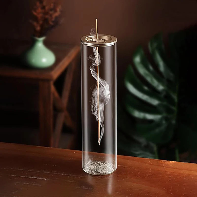 Modern Glass Incense Burner with Anti-Ash Catcher by HitMyNeed