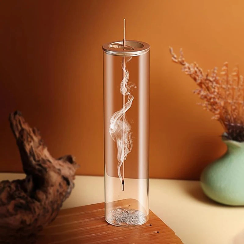 Modern Glass Incense Burner with Anti-Ash Catcher by HitMyNeed
