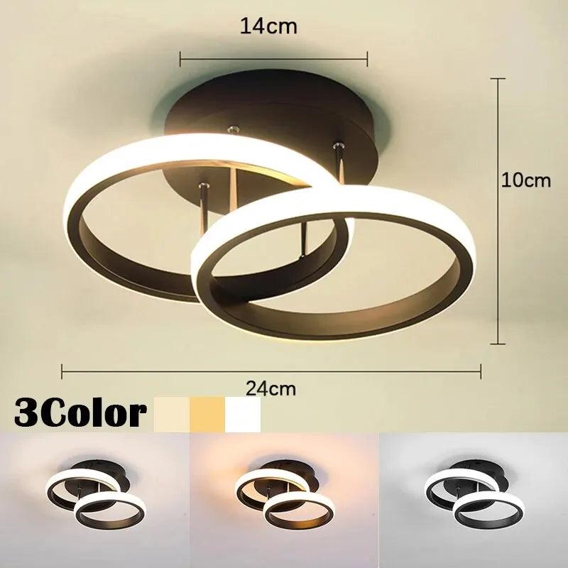 Modern LED Ceiling Light, 3-Color Dimmable Chandelier black-circle-3colors by HitMyNeed
