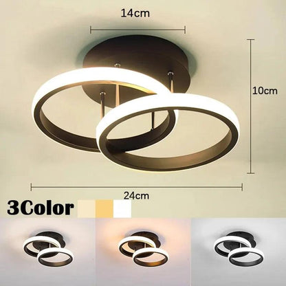 Modern LED Ceiling Light, 3-Color Dimmable Chandelier black-circle-3colors by HitMyNeed