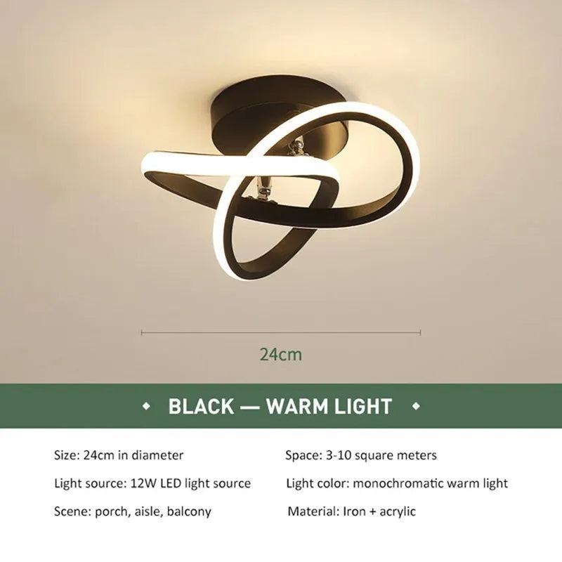 Modern LED Strip Ceiling Light for Aisles & Living Rooms black changeable by HitMyNeed