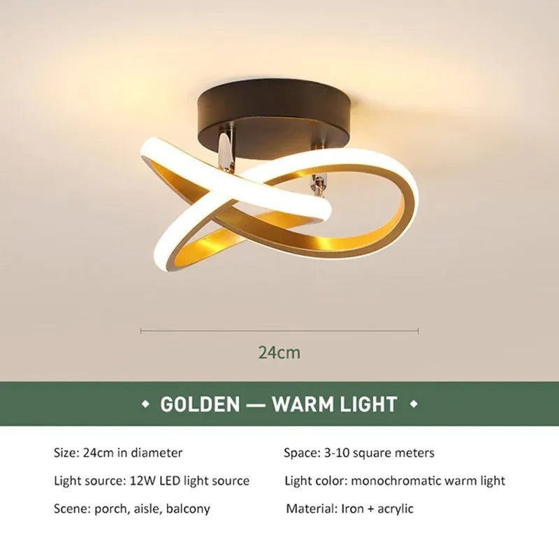 Modern LED Strip Ceiling Light for Aisles & Living Rooms gold tricolor-light by HitMyNeed