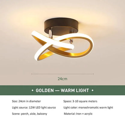 Modern LED Strip Ceiling Light for Aisles & Living Rooms gold tricolor-light by HitMyNeed