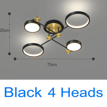 Modern Nordic LED Pendant Light with Remote Dimmer black-4h cold-white by HitMyNeed