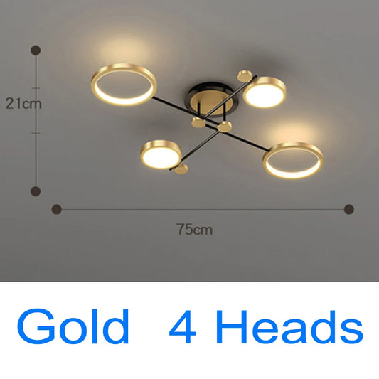 Modern Nordic LED Pendant Light with Remote Dimmer gold-4h cold-white by HitMyNeed