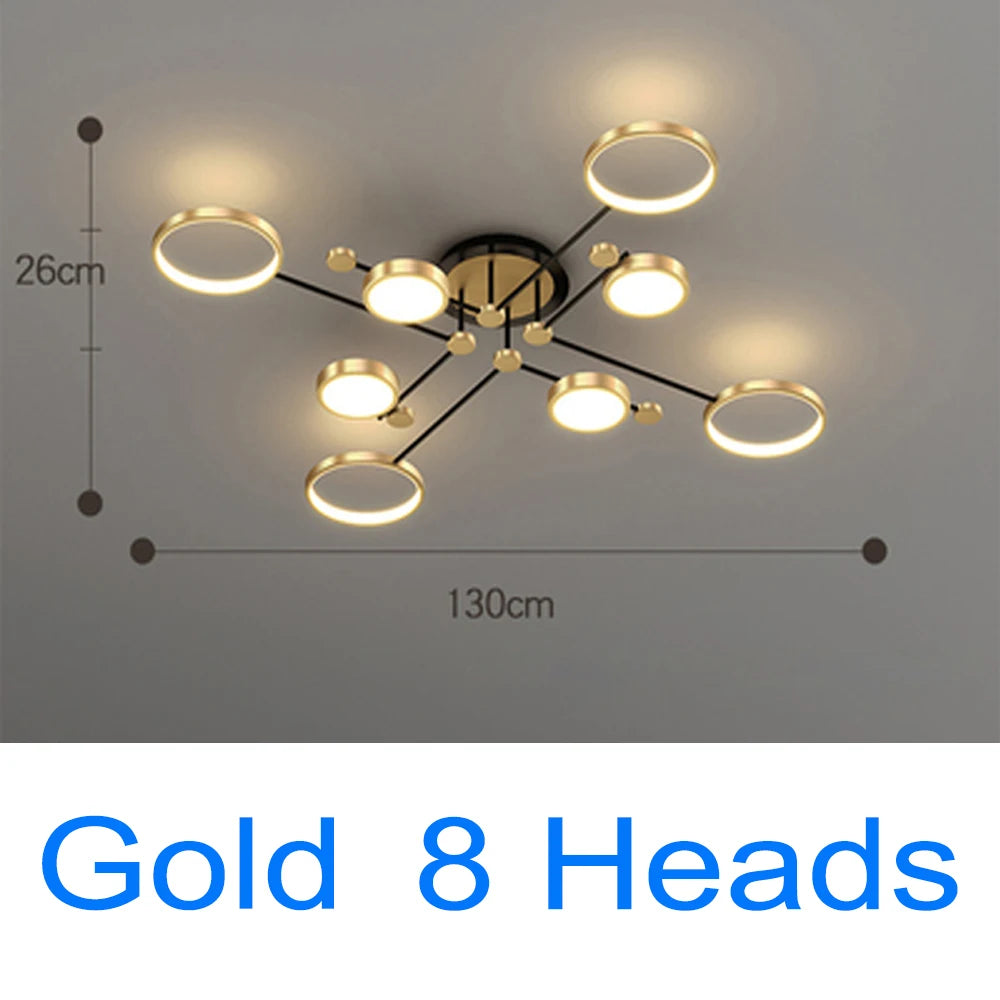 Modern Nordic LED Pendant Light with Remote Dimmer gold-8h cold-white by HitMyNeed