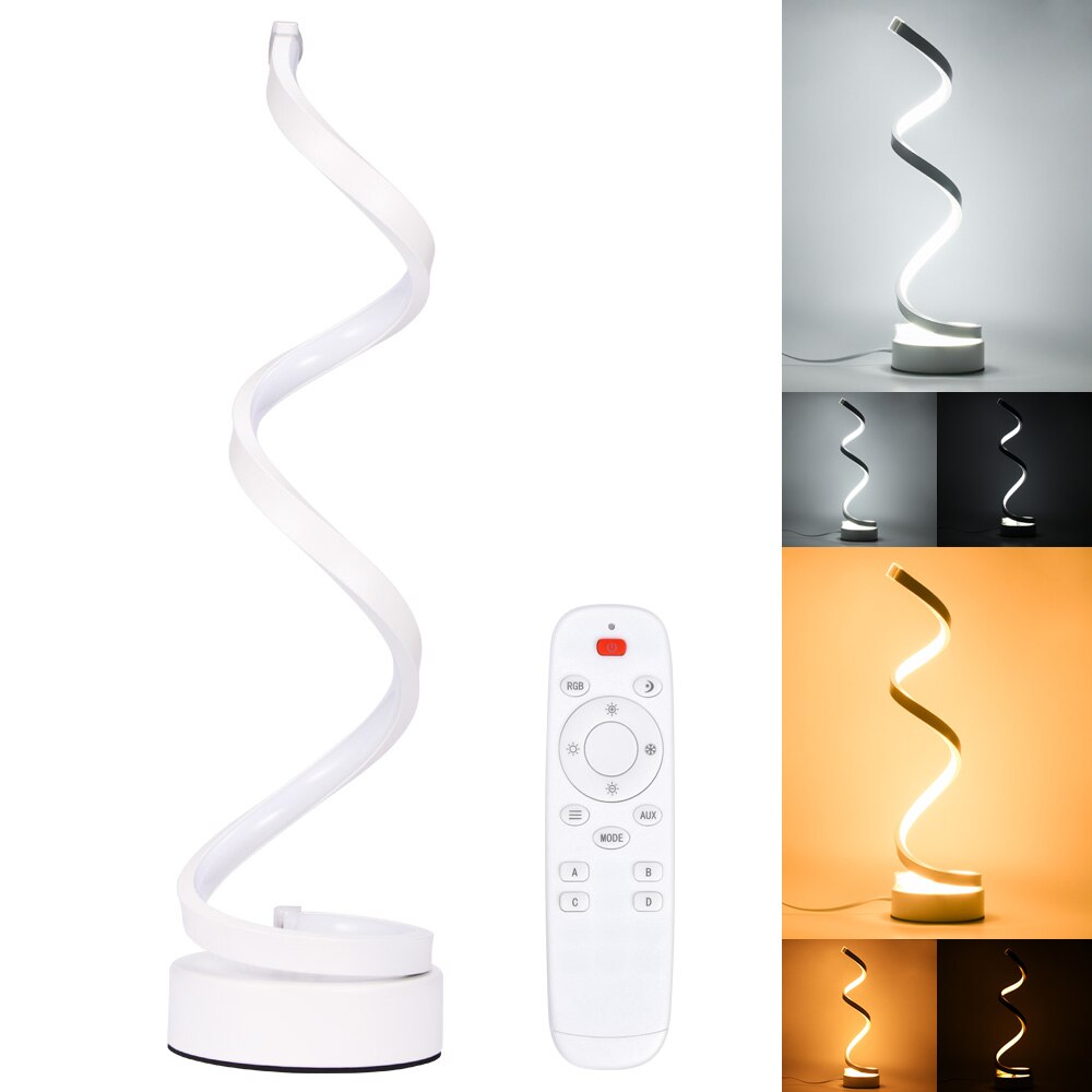 Modern Spiral LED Desk Lamp with Remote Control & Dimmable Light by HitMyNeed