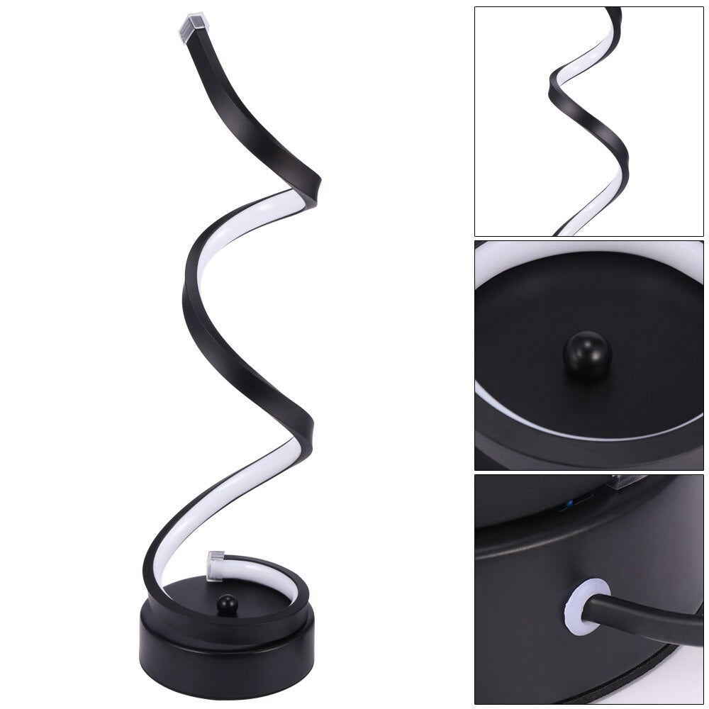 Modern Spiral LED Desk Lamp with Remote Control & Dimmable Light by HitMyNeed