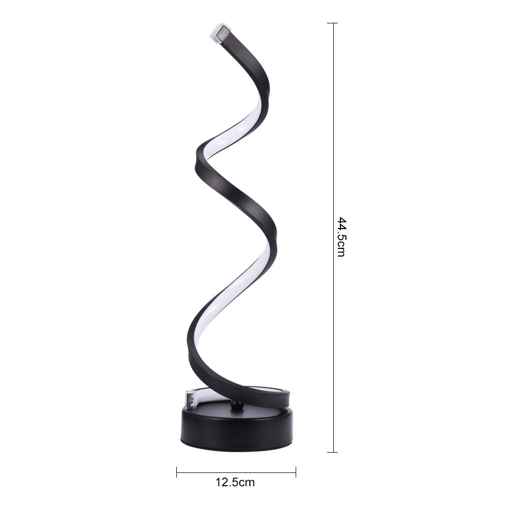 Modern Spiral LED Desk Lamp with Remote Control & Dimmable Light by HitMyNeed
