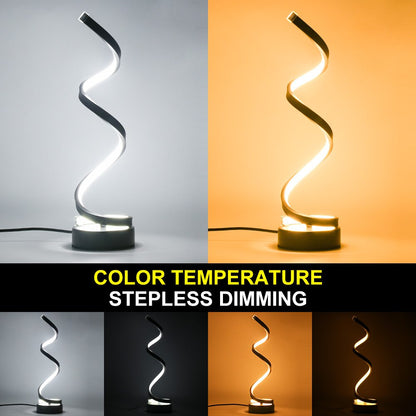 Modern Spiral LED Desk Lamp with Remote Control & Dimmable Light by HitMyNeed