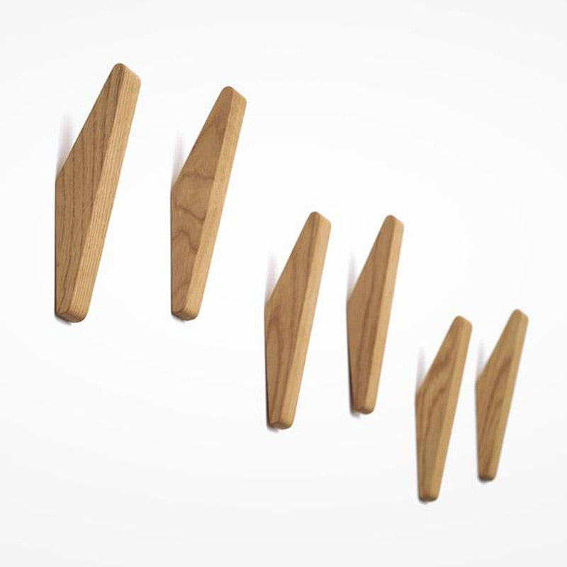 Modern Wooden Wall Coat Hooks, 4-Piece Set by HitMyNeed