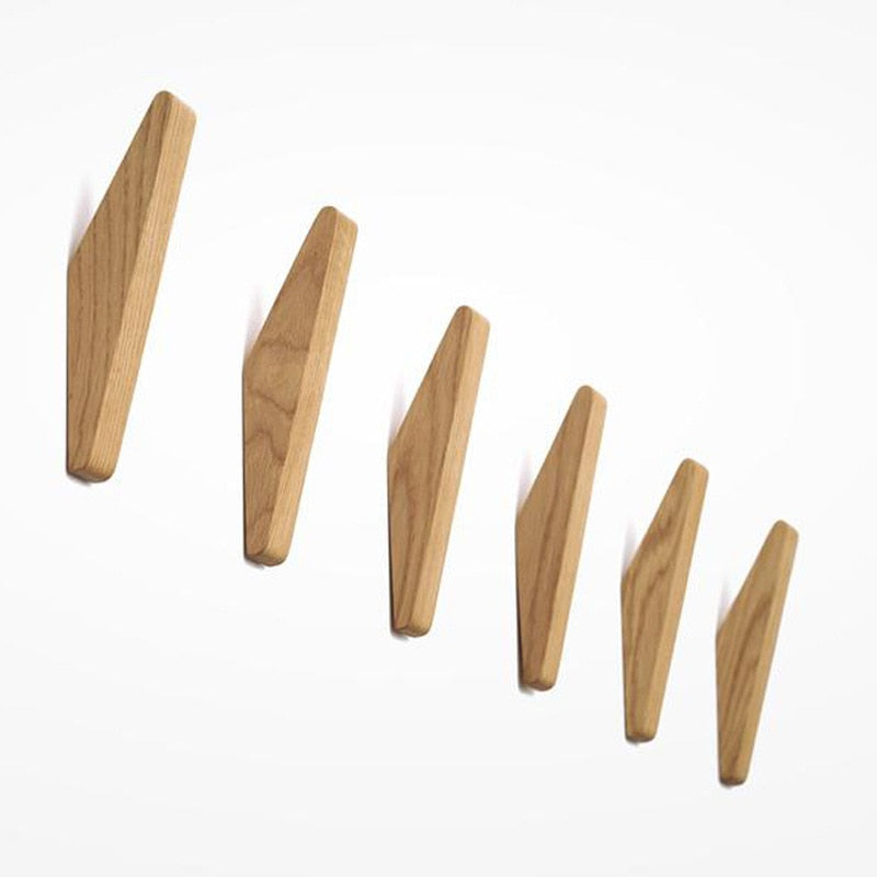 Modern Wooden Wall Coat Hooks, 4-Piece Set by HitMyNeed